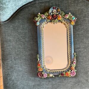 Michal Negrin Floral Wall or Tabletop Mirror